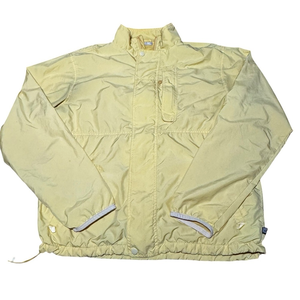 Stussy Yellow Windbreaker Jacket Mens Large Full Zip Streetwear Y2K Vintage